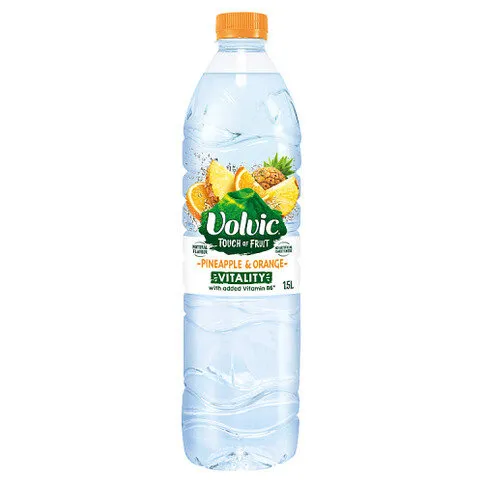 Volvic Touch of Fruit Vitality Pineapple & Orange Natural Flavoured Water 1.5L